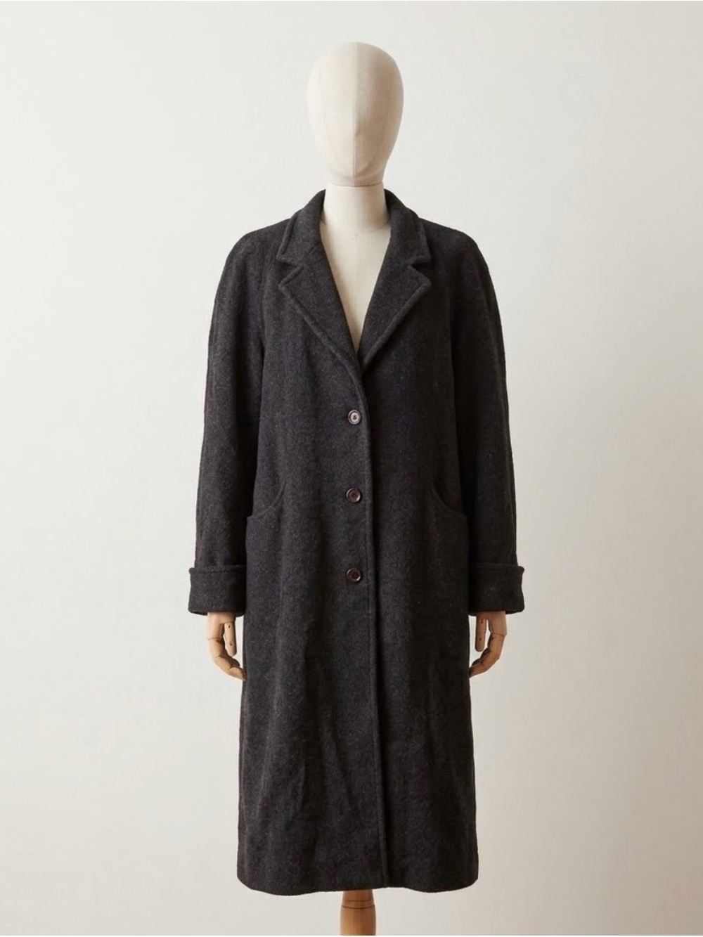 Women's Donny Brook 12T Long Charcoal Wool-Blend Pea Coat